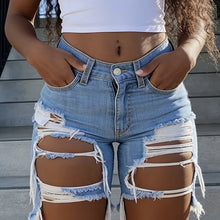 Cut Up Denim Shorts