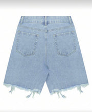 Cut Up Denim Shorts