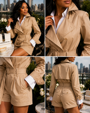 THE UPTOWN TRENCH ROMPER