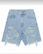 Cut Up Denim Shorts
