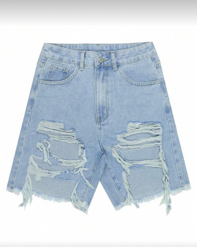 Cut Up Denim Shorts