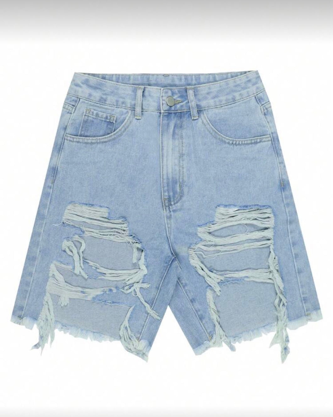 Cut Up Denim Shorts